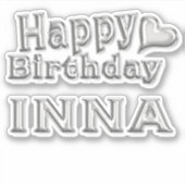 Inna Happy Birthday silver Aufkleber Sticker (Voorkant)