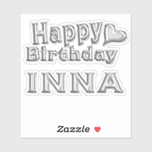 Inna Happy Birthday silver Aufkleber Sticker (Vel)