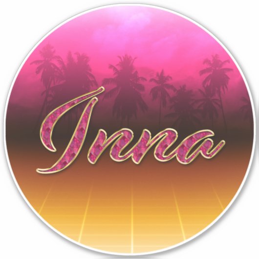 Inna Vorname Name golden pink Aufkleber Sticker (Voorkant)