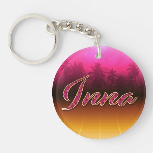 Inna Vorname Name golden pink Schlüsselanhänger Sleutelhanger (Voorkant)