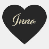 Inna white gold Handwriting Aufkleber Herz Hart Sticker (Voorkant)