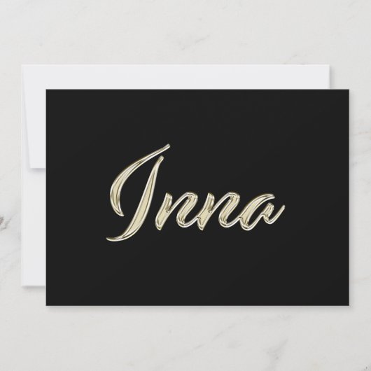 Inna white gold Handwriting Karte Kaart (Voorkant)