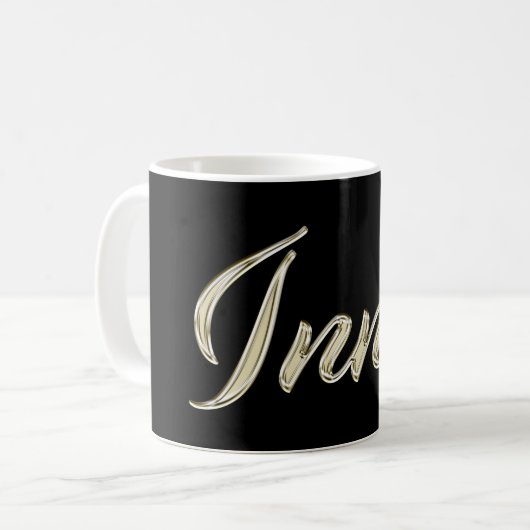 Inna white gold Handwriting Tasse Kaffeetasse Koffiemok (Voorkant links)