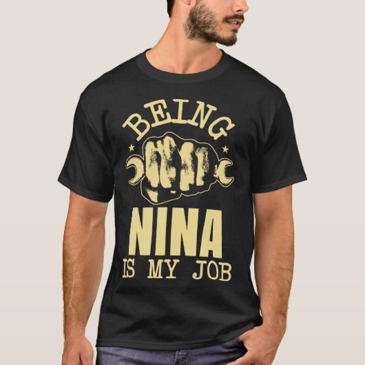InNa zijn is mijn werk T-shirt (Voorkant)