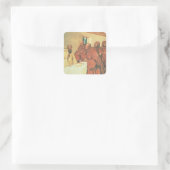 Inname van Communie uit het leven van St. Benedict Vierkante Sticker (Tas)