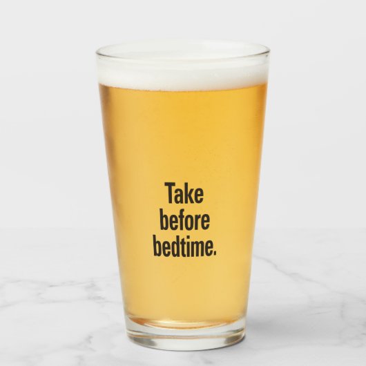 Innemen voor het slapen gaan glas (Voorkant gevuld)
