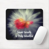 Inner Beauty Dahlia Flower Inspirerend Words Muismat (Met muis)