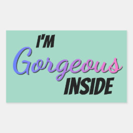 Inner Beauty I'm Gorgeous Inside Rechthoekige Sticker