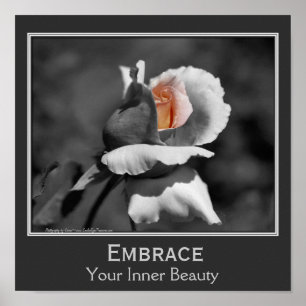 Inner Beauty Quote Rosebud Inspirerend Poster