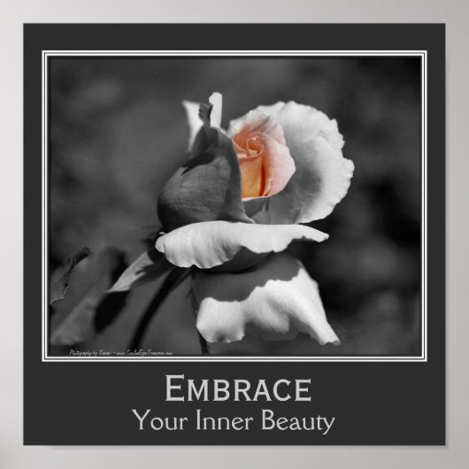 Inner Beauty Quote Rosebud Inspirerend Poster (Voorkant)