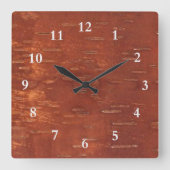 Inner Birch Bark Vierkante Klok (Voorkant)