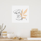 Inner Bloom – Botanical Line Art Portrait Poster (Keuken)