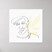 Inner Bloom – Botanische Lijnkunst Portret Canvas Afdruk (Voorkant)