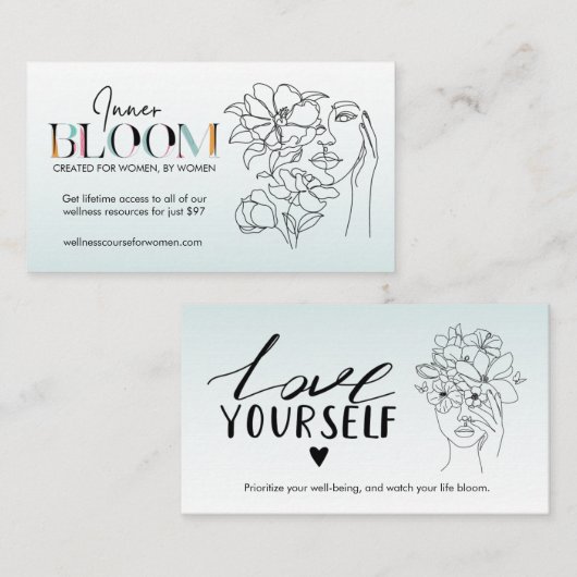 Inner Bloom Women's Wellness Course Visitekaartje (Voorkant / Achterkant)