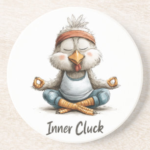 Inner Cluck Kip Kuiken Meditatie Grappige Yoga D Zandsteen Onderzetter