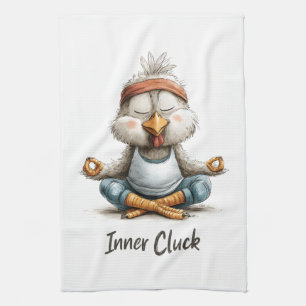 Inner Cluck Kip Kuikenmeditatie Grappige Yoga Di Theedoek