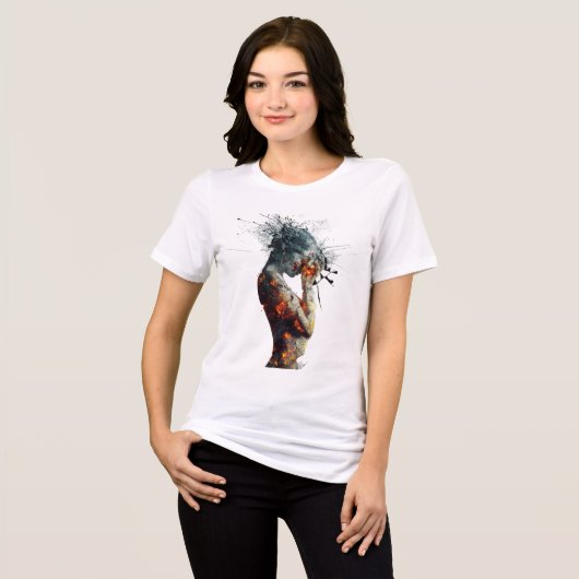 Inner Fire Abstract Art T-shirt – Emotional Expres (Voorkant volledig)