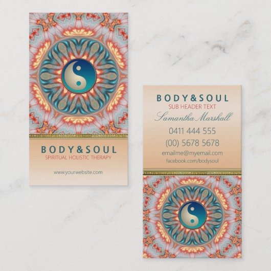 Inner Fire Energy Yin Yang Holistic Visitekaartje (Voorkant / Achterkant)