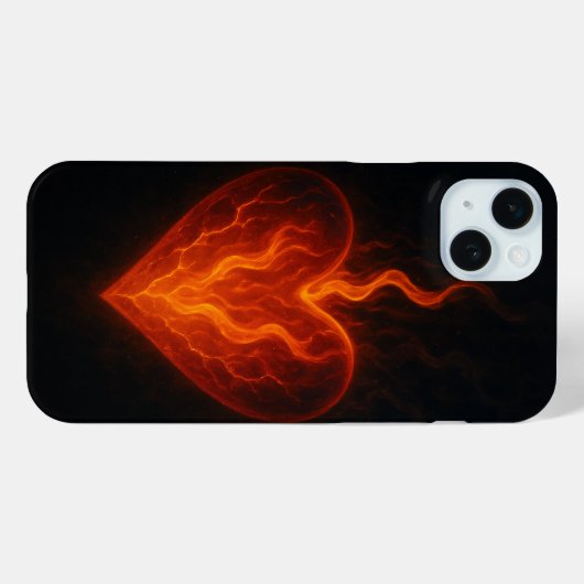 Inner Fire – Glowing Heart Aesthetic iPhone Case (Achterkant (horizontaal))