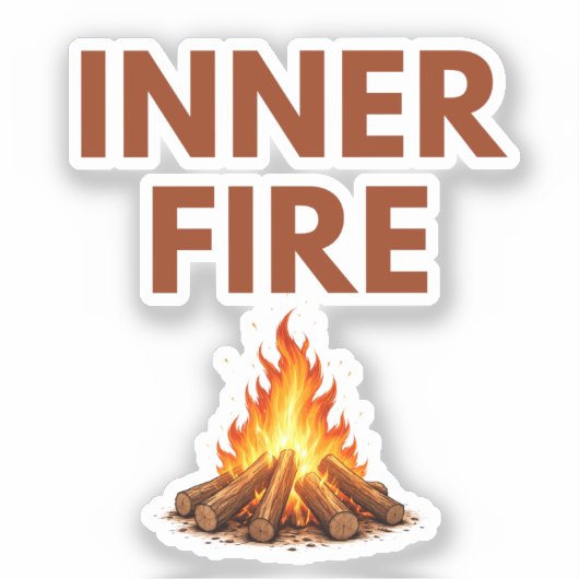 Inner Fire Minimal Flame Vinyl Sticker (Voorkant)
