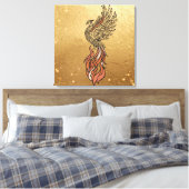 Inner Fire Phoenix Boho Wall Art | Phoenix Rising Canvas Afdruk (Insitu (Slaapkamer))