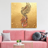 Inner Fire Phoenix Boho Wandkunst | Phoenix Rijzen Canvas Afdruk (Insitu (Woonkamer))