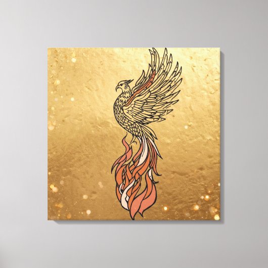 Inner Fire Phoenix Boho Wandkunst | Phoenix Rijzen Canvas Afdruk (Voorkant)