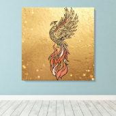 Inner Fire Phoenix Boho Wandkunst | Phoenix Rijzen Canvas Afdruk (Insitu (Houten vloer))