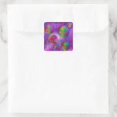 Inner Flow I Abstracte Fractal Groene Paarse Melkw Vierkante Sticker (Tas)