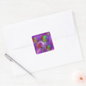 Inner Flow I Abstracte Fractal Groene Paarse Melkw Vierkante Sticker (Envelop)