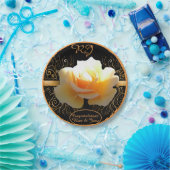 Inner Glow Elegant Geel en Gold Roos Papieren Bordje (Feest)