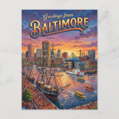 Inner Harbor, Baltimore VS Briefkaart (Voorkant)