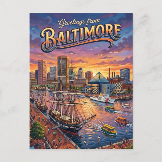 Inner Harbor, Baltimore VS Briefkaart (Voorkant)