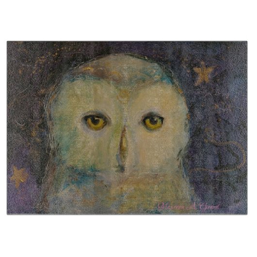 Inner Knowledge Uil Whimsical Maureen Girard Purpl Snijplank (Voorkant)