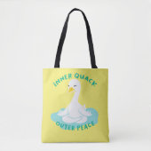Inner Kwak Outer Vrede Yoga Eend Tote Bag (Voorkant)