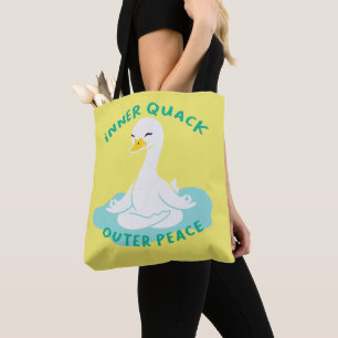 Inner Kwak Outer Vrede Yoga Eend Tote Bag