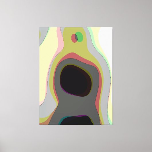 Inner Landschap - Abstract Organisch Surrealistisc Canvas Afdruk (Voorkant)