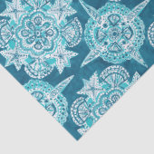 INNER MERMAID COMPASS Aqua Beach Shell Mandala Tissuepapier (Detail)