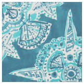 INNER MERMAID COMPASS Aqua Beach Shell Moroccan Stof (Close Up)