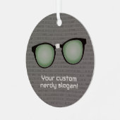 Inner Nerd grappige bril - aangepaste beide kanten Metalen Ornament (Voorkant links)