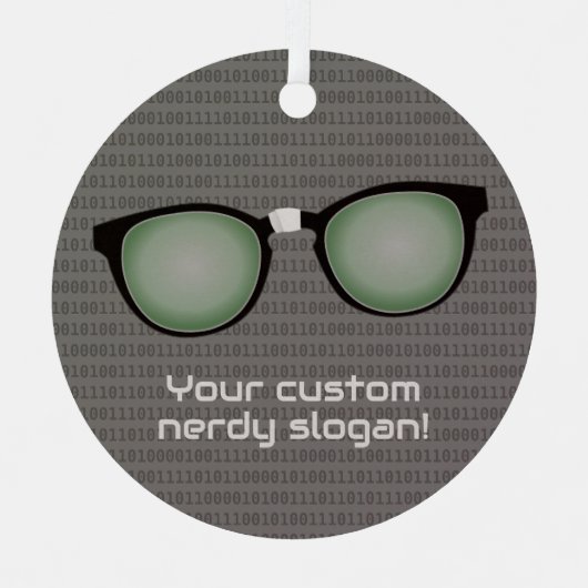 Inner Nerd grappige bril - aangepaste beide kanten Metalen Ornament (Voorkant)