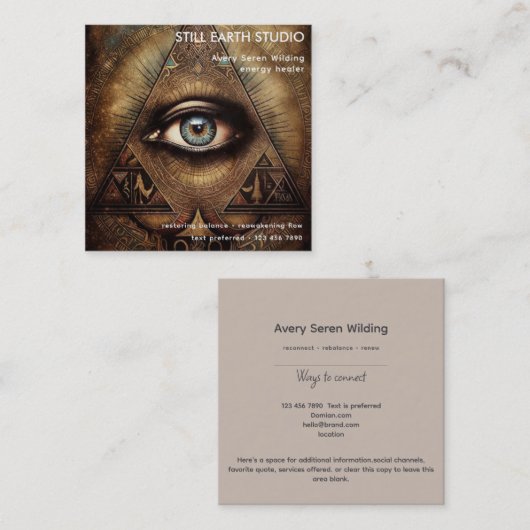 Inner Oracle | Derde Oog Ontwerp Vierkante Visitekaartje (Voorkant / Achterkant)