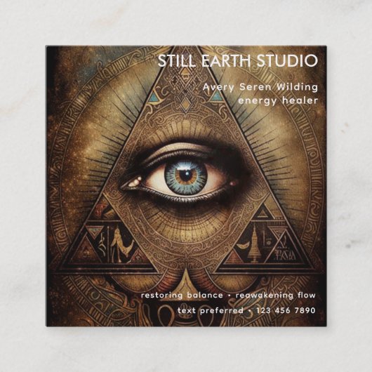 Inner Oracle | Third Eye Design Vierkante Visitekaartje (Voorkant)