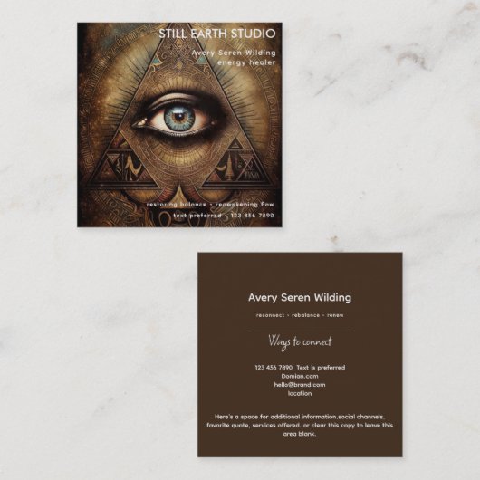 Inner Oracle | Third Eye Design Vierkante Visitekaartje (Voorkant / Achterkant)