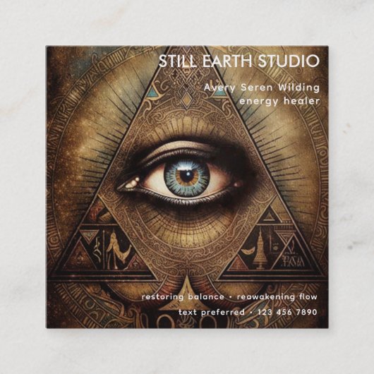 Inner Oracle | Third Eye Design Vierkante Visitekaartje (Voorkant)