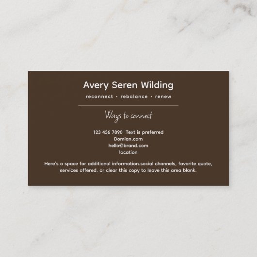 Inner Oracle | Third Eye Design Visitekaartje (Achterkant)