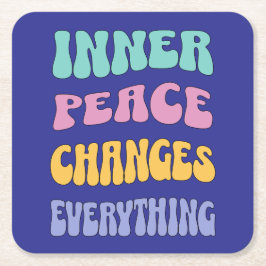 Inner Peace Changes Everything Kartonnen Onderzetters