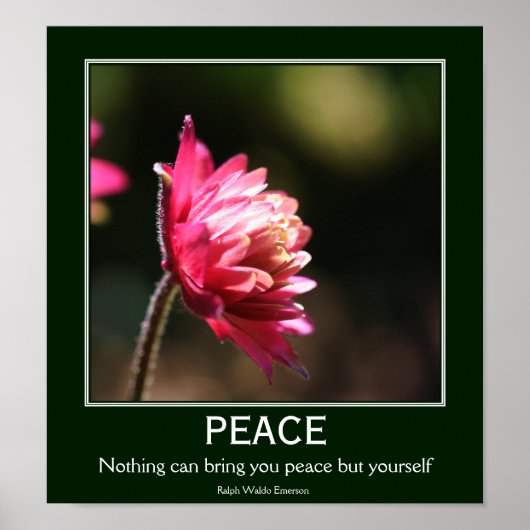 Inner Peace Flower Inspirerend Quote Poster (Voorkant)