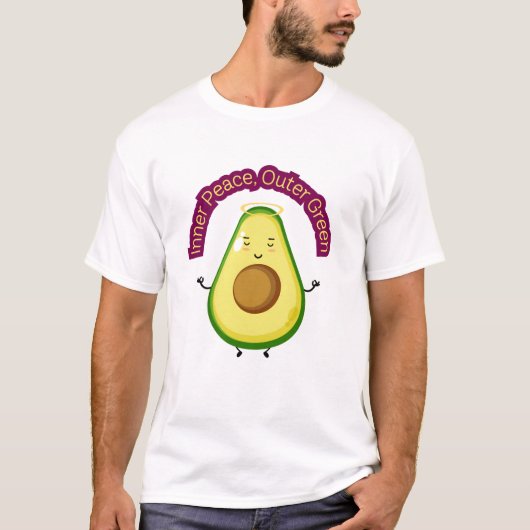 Inner Peace Outer Green – Schattigee Avocado Medit T-shirt (Voorkant)