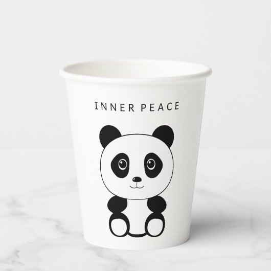 Inner Peace Panda Papieren Bekers (Achterkant)